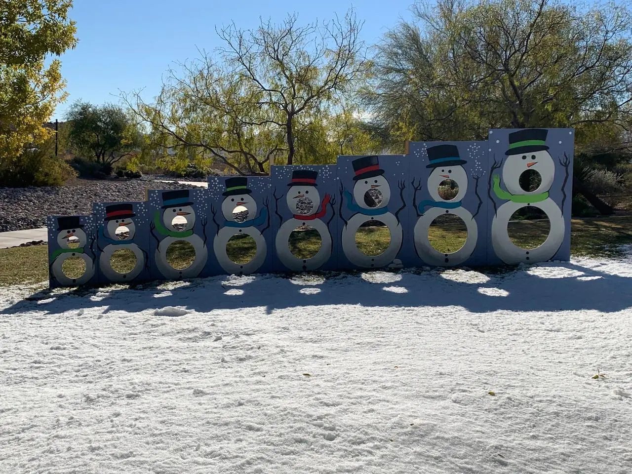 Snowman Carnival Game Boards Winter Event Target Toss Game Production Las Vegas