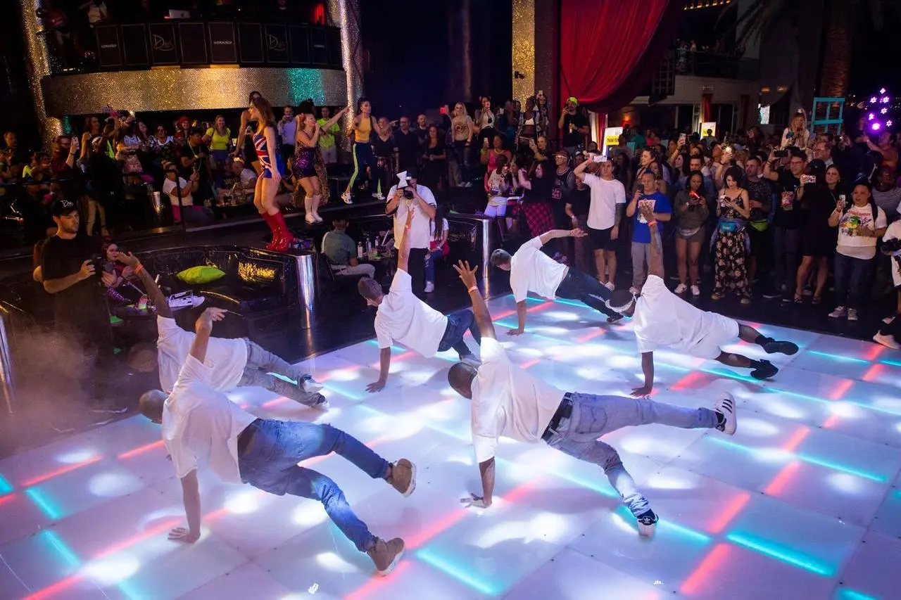 LED Dance Floor Breakdancing Performance Night Event Production Las Vegas