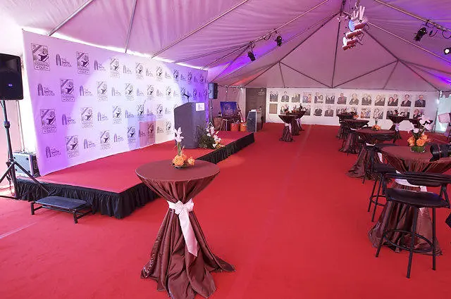 Red Carpet Tent Interior Stage Podium Formal Event Production Las Vegas