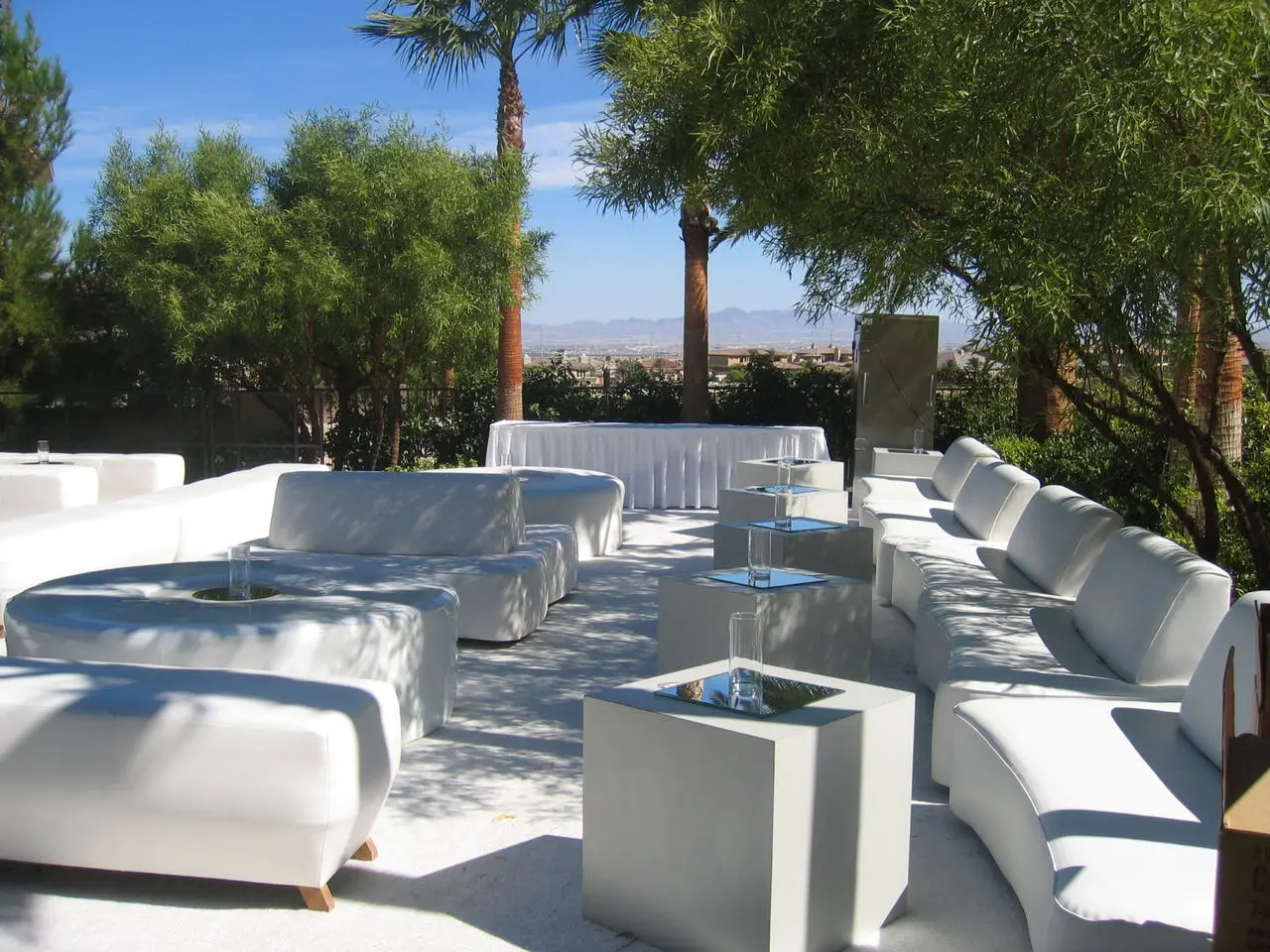 Outdoor White Lounge Furniture Modular Seating Event Production Las Vegas