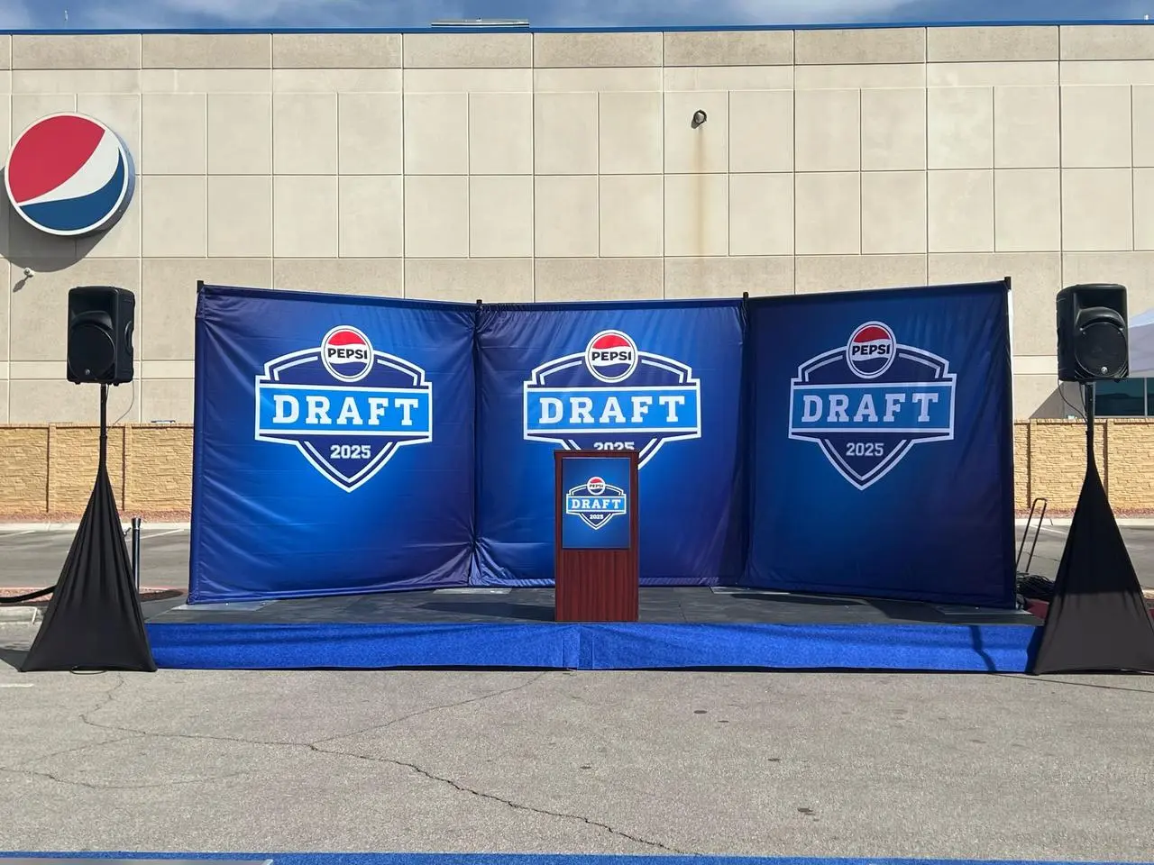 Pepsi Draft 2025 Branded Backdrop Stage Podium Event Production Las Vegas