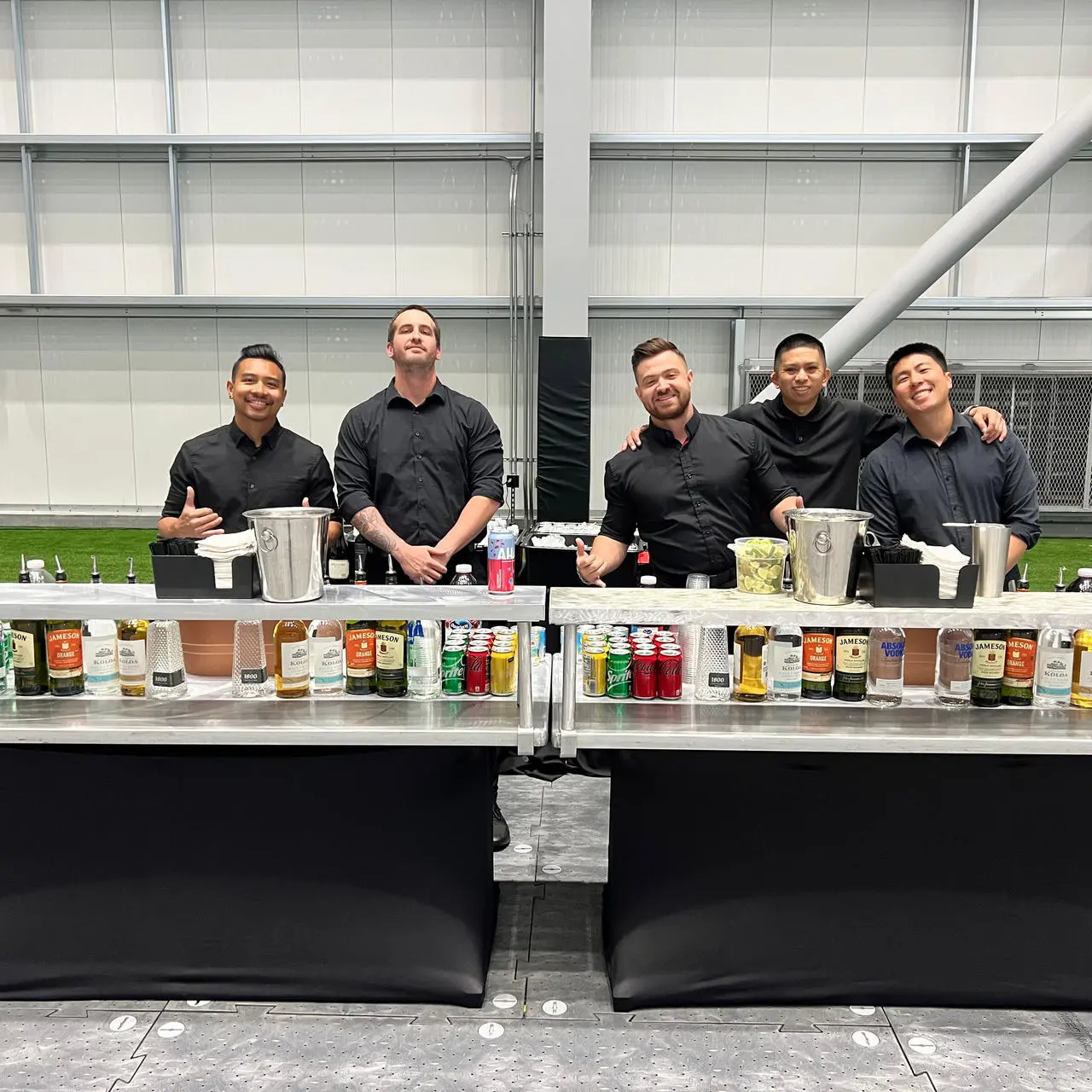 Professional bartenders with mobile bar stations for event catering in Las Vegas