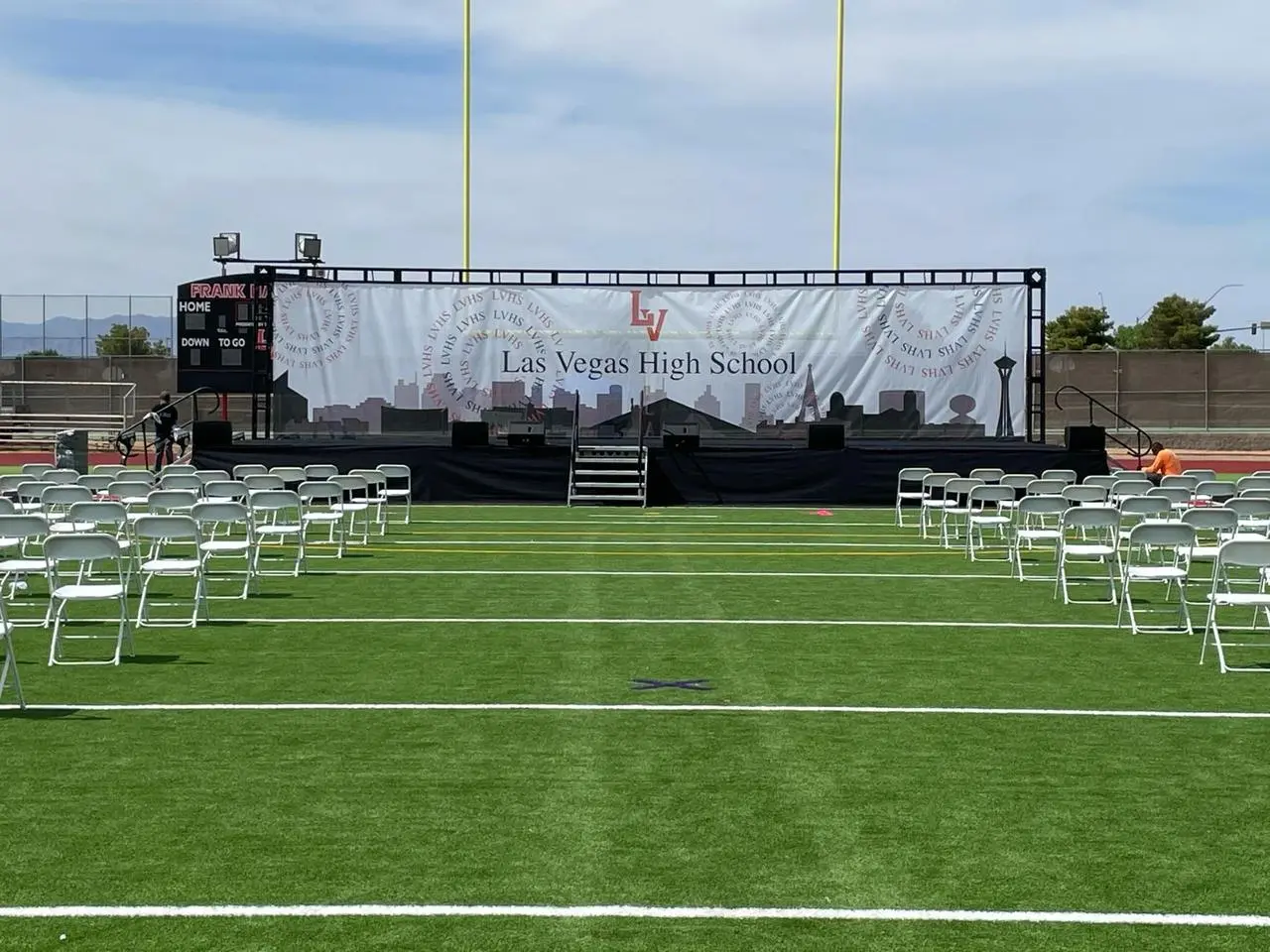 Las Vegas High School Graduation Ceremony Stage Football Field Event Production